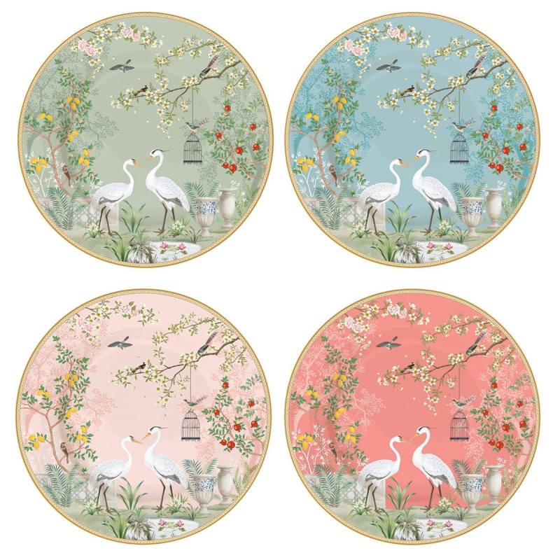 Coffret 4 Assiettes Ø19cm Jardin de Rêves - Prix Service Vaisselle