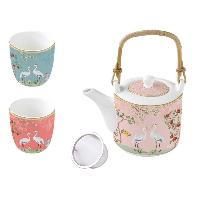 Coffret Théière avec 2 tasses Jardin de Reves