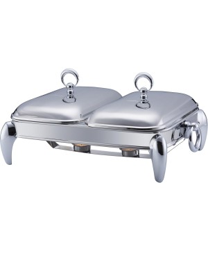  Chauffe plat rectangulaire en inox  2 x 1.5L