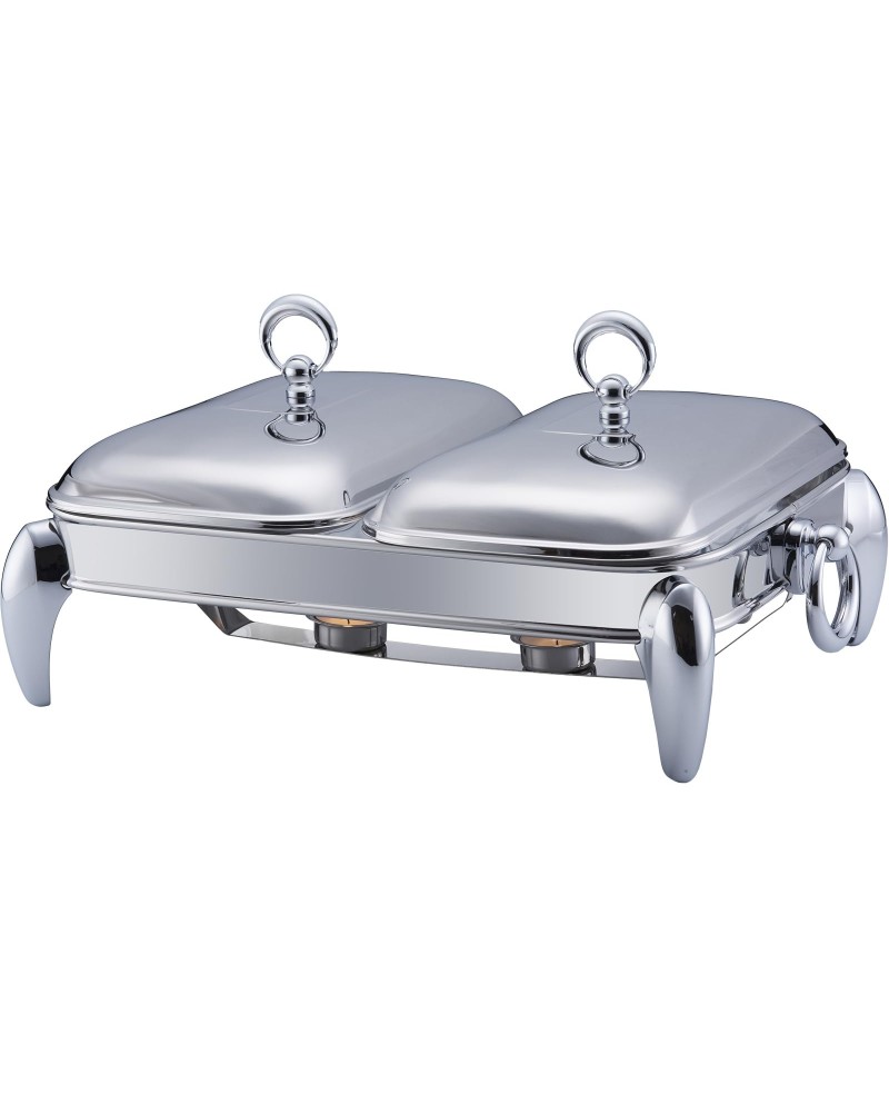 Chauffe plat rectangulaire en inox  2 x 1.5L
