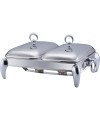 Chauffe plat rectangulaire en inox  2 x 1.5L