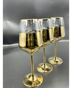 Coffret de 6 Verres à Vin Doré