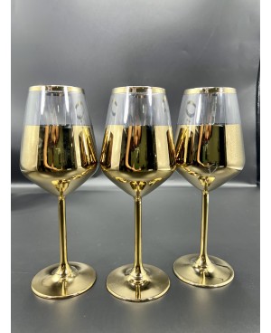 Coffret de 6 Verres à Vin Doré