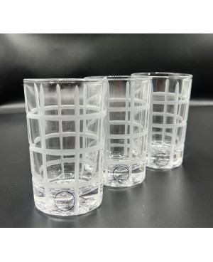  Set de 6 Verres de Thé Transparents Rayures Blanches
