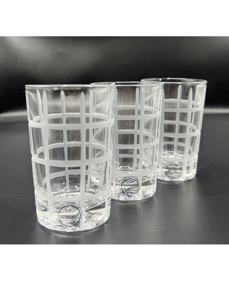 Set de 6 Verres de Thé Transparents Rayures Blanches