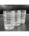 Set de 6 Verres de Thé Transparents Rayures Blanches