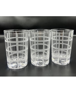 Set de 6 Verres de Thé Transparents Rayures Blanches