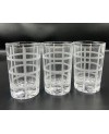 Set de 6 Verres de Thé Transparents Rayures Blanches