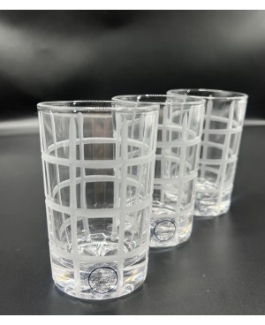 Set de 6 Verres de Thé Transparents Rayures Blanches