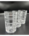 Set de 6 Verres de Thé Transparents Rayures Blanches