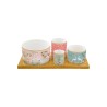 Set De 4 Coupelles En Porcelaine Et Bambou Jardin De Reves