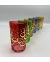 Set de 6 verres de thé calligraphie colorie
