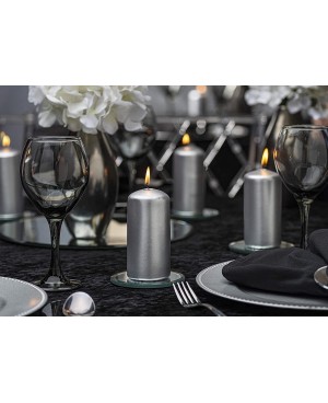  Bougie 2pcs Argenté 8cm