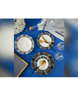  Service de Table Porcelaine 24pcs Gray - Prix compétitif