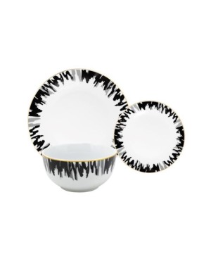  Service de Table 18pcs Blanc Noir - Art de Table Maroc Prix