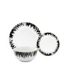 Service de Table 18pcs Blanc Noir - Art de Table Maroc Prix