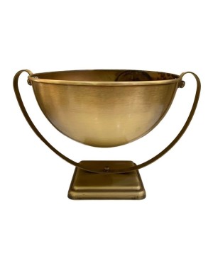  Vase Doré Brossé 25.5x21cm - Décoration Maison Prix