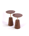 2 Tables d'appoint Noyer et gold