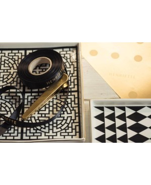 Plat Carré BLACK & GOLD 22cm - HENRIETTE